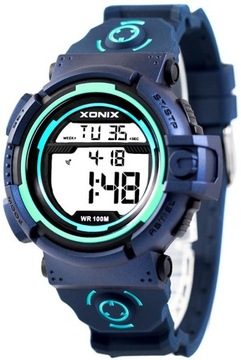 Młodzieżowy Zegarek XONIX WR100m Czytelny Duży LCD