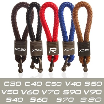 KOVOVÝ KOŽENÝ PŘÍVĚSEK DO KLÍČ VOZIDLA PRO VOLVO ~18726