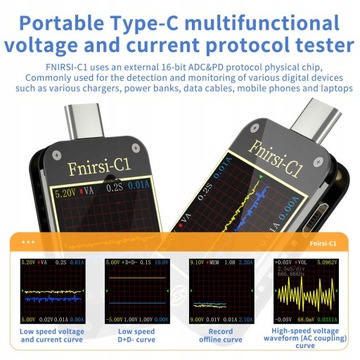 FNIRSI-C1 Тип C PD-триггер USB-тестер напряжения