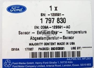 CZUJNIK TEMPERATURY SPALIN DPF MONDEO S-MAX/GALAXY 1797830 _ CG9A-12B591-AC