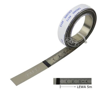 Taśma miernicza miara stalowa samoprzylepna 5m lewa