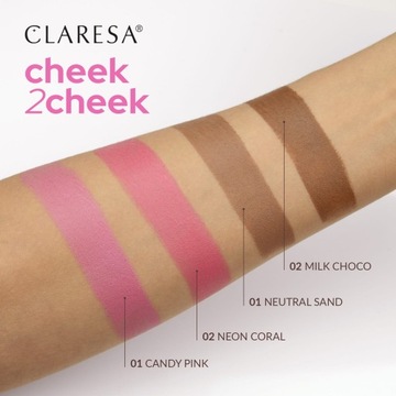 Румяна Claresa Stick Cheek2Cheek 01 Candy Pink