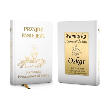 Modlitewnik Książeczka Komunii Biały PPJ + GRAWER