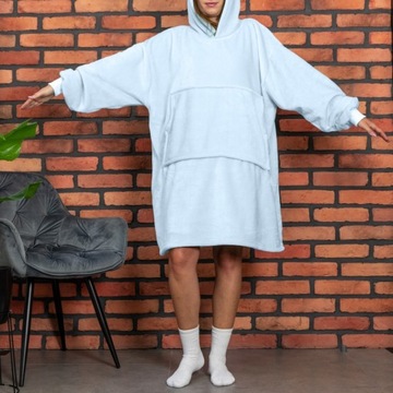 Bluzair Bluza Koc Hoodie Oversize Polska Błękitny