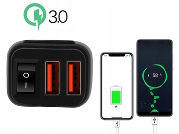 2xUSB QC3.0 вольтметр питания мотоцикла