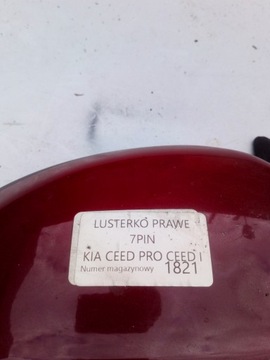 KIA CEED PRO I ZRCÁTKO PRAVÉ 7 PIN