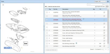 VOLVO XC60 2010 ZRCÁTKO VNITŘNÍ