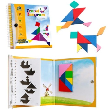 Magnetyczne puzzle tangram 7el 360 wzorów zestaw edukacyjny dla dzieci