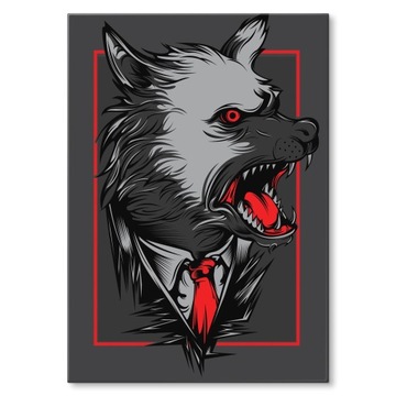 OZDOBA PLAKAT BLACHA METALOWA STYLOWA WILK OBRAZ