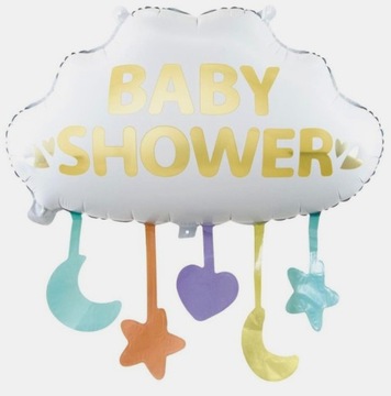 DUŻY BIAŁY BALON FOLIOWY CHMURKA CHMURA BABY SHOWER 62 CM x 66 CM