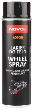 Novol Wheel czarny połysk spray. Lakier do felg