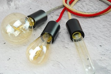 черная матовая рамка E27, лампа-паук в стиле лофт Edison