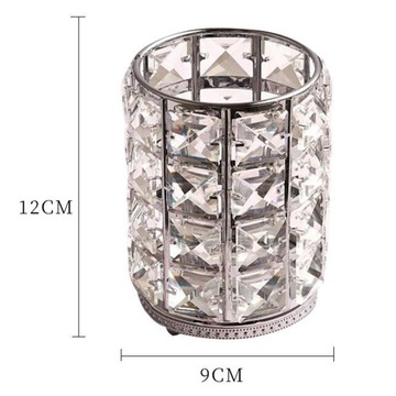 Хрустальный держатель для кистей для макияжа ручной работы, контейнер для карандашей для бровей, серебристый L