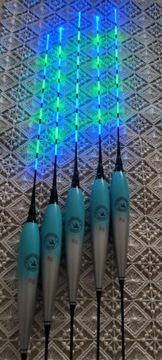 Сине-зеленый светящийся поплавок - 8,0 грамм + батарейка + трубка + капля