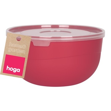 MISECZKA MISKA KUCHENNA PLASTIKOWA DO ŻYWNOŚCI Z POKRYWKĄ 1,2L 16CM BORDOWA