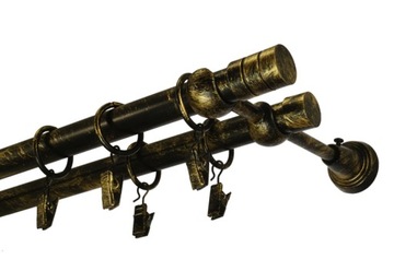 Karnisz metalowy BASIC fi 19 podwójny 190 cm