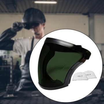 Полнолицевой щиток Легкий противозапотевающий лицевой щиток темно-зеленого цвета.