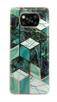 Etui kolorowe marmur plecki geometryczne do Xiaomi POCO X3 NFC / X3 Pro