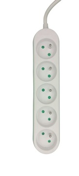 УДЛИНИТЕЛЬ ПИТАНИЯ С ЗАЗЕМЛЕНИЕМ 5 РОЗЕТОК 1,5М