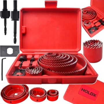 ZESTAW OTWORNIC DO DREWNA FREZÓW 19 - 127 MM 16 ELEMENTÓW HOLDX