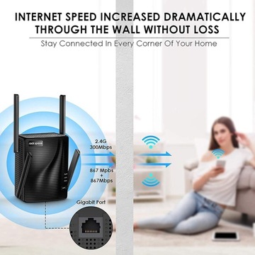 Усилитель Wi-Fi Rockspace, двухдиапазонный удлинитель 2100 Мбит/с (5G и 2,4 ГГц)