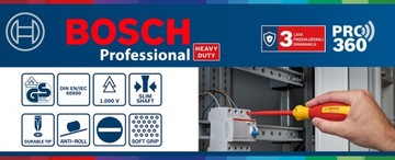 BOSCH Śrubokręt wkrętak płaski 2,5 x 75mm VDE 1000V 1600A02NC0