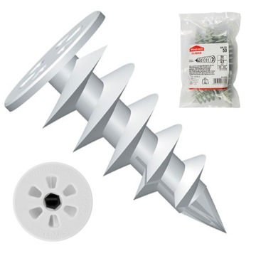 KOŁKI DO STYROPIANU 50x28mm WKRĘT SPIRALNY KOTWA ŚLIMAK 10szt WK-DS KLIMAS