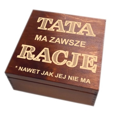 Szkatułka 17 grawer dużo wzorów Dzień Taty bejca