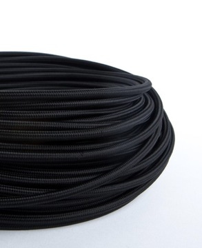 Przewód w oplocie czarny kabel do lampy 3x0,75 omy