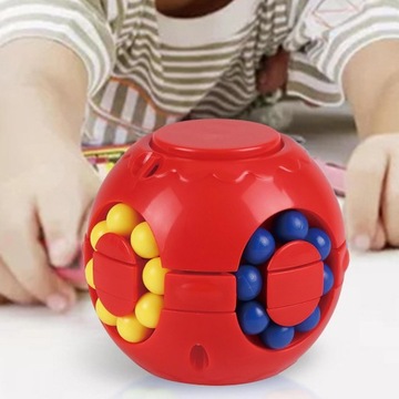 Rotating Magic Bean Fingertip Gyroscope Toy Red