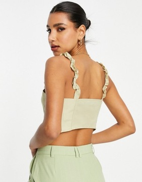 MISSGUIDED GORSET Z SUWAKIEM KREMOWY 36 ABF