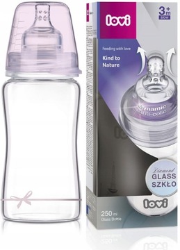 LOVI Butelka szklana DIAMOND GLASS 250 ml Baby Sho