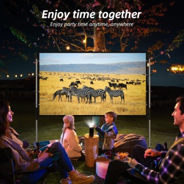 ПРОЕКЦИОННЫЙ ЭКРАН 100 ДЮЙМОВ 16:9 ПОРТАТИВНЫЙ 220 x 125см С ПОДСТАВКОЙ