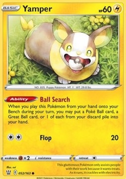 Karta Pokemon Yamper (BST 52) 52/163