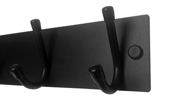 WIESZAK ŚCIENNY DO KUCHNI UCHWYT NA ŚCIERKI AKCESORIA 3 HAKI CZARNY METAL