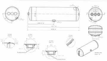 ВОЗДУШНЫЙ РЕЗЕРВУАР 40 ЛИТРОВ 246x922 - 3xM22x1,5<>05100048