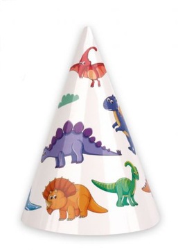 Czapeczki papierowe DINO Dinozaury Urodziny nr2
