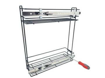 ДВУХЯРОВАЯ ГРУЗОВАЯ КОРЗИНА, 150 мм, БЕСШУМНОЕ ЗАКРЫТИЕ, БЕЛАЯ