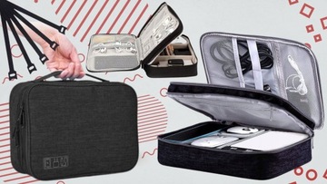TORBA ORGANIZER NA KABLE ŁADOWARKI PODRÓŻ PRACY POJEMNA 5 RZEPÓW GRATIS XL