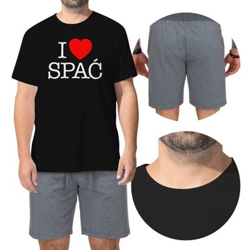 Komplet PIŻAMA Męska + SPODENKI I <3 SPAĆ - XL