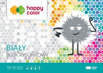 BLOK rysunkowy HAPPY COLOR A3/20 szkolny biały