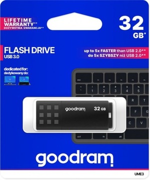 Флеш-накопитель GOODRAM 32 ГБ UME3 USB 3.0, черный