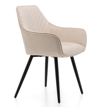 СТУЛ С МЯГКОЙ ОБИВКОЙ, СТЕГАНЫЙ СТУЛ ДЛЯ ГОСТИНОЙ, СТОЛОВОЙ, БЕЖЕВЫЙ ВЕЛЮР VASTO