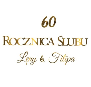 60 ROCZNICA ŚLUBU baner girlanda dekoracje + IMIONA