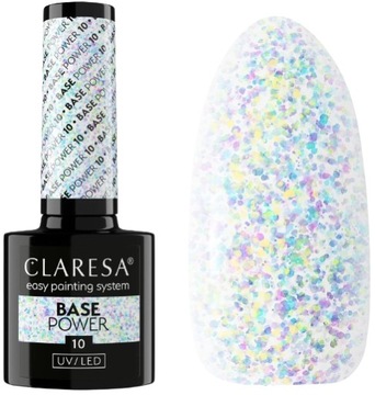 BAZA POWER 10 CLARESA Z kawałeczkami opalizującej folii Samopoziomująca