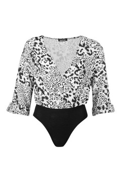 N003R47 БОДИ Boohoo ЭЛЕГАНТНОЕ С ЖИВОТНЫМ ПРИНТОМ 34
