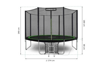 САДОВЫЙ батут С НАРУЖНОЙ СЕТКОЙ ДЛЯ ДЕТСКОГО САДА 12 ФУТОВ 374 СМ