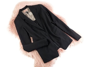 BERSHKA CZARNY KLASYCZNY ELEGANCKI ŻAKIET MARYNARKA BLAZER 38/40 M/L (