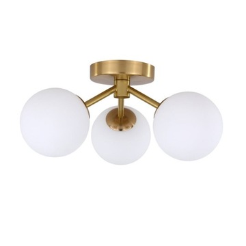LIGHT PRESTIGE DORADO LP-002/3C LAMPA SUFITOWA PLAFON ZŁOTY MAT KULE BIAŁE