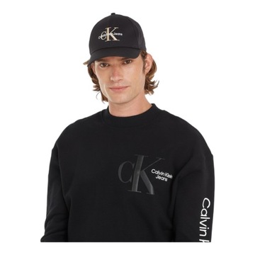 CALVIN KLEIN CZAPKA Z DASZKIEM MONOGRAM CAP CZARNA